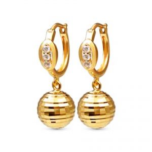 Bông tai đá kim cương nhân tạo mạ vàng 14k - BT03