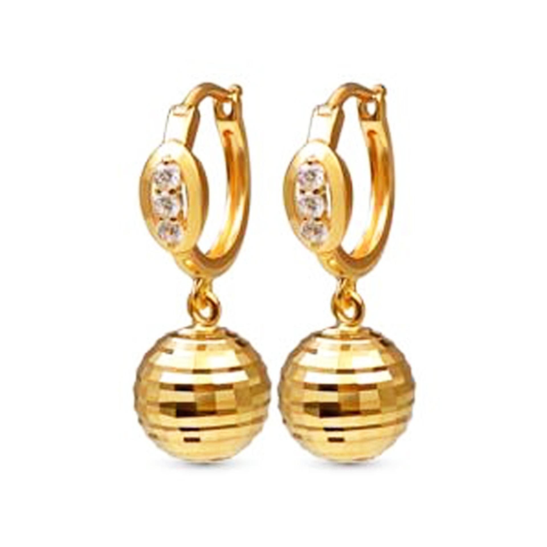 Bông tai đá kim cương nhân tạo mạ vàng 14k - BT03