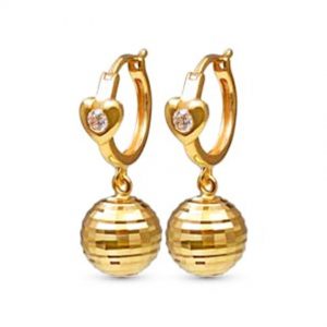 Bông tai đá kim cương nhân tạo mạ vàng 14k  -BT05