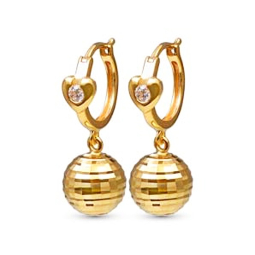 Bông tai đá kim cương nhân tạo mạ vàng 14k  -BT05